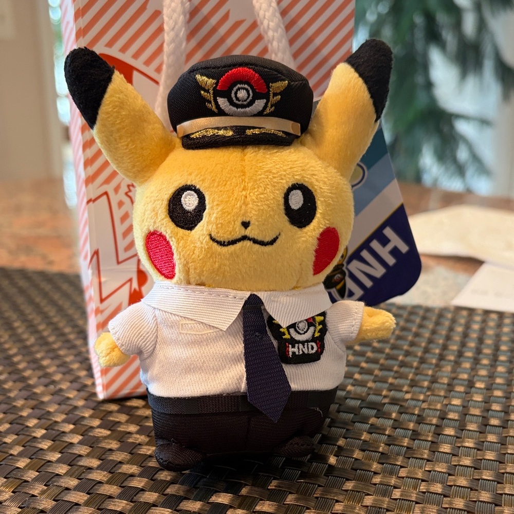 Pokemon Pikachu Pilot Plush - Yellow, Black, White, and Red